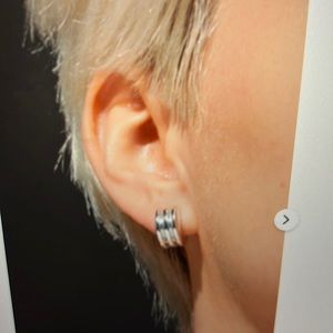 Jenny Bird silver toni ribbed earrings (without box)